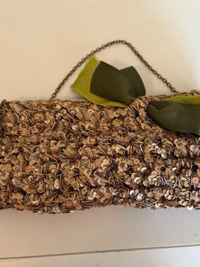 Vintage Lorenzo Gandaglia Sequined Raffia Clutch